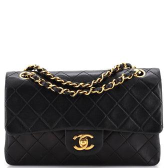 Chanel Vintage Classic Double Flap Bag Quilted Lambskin Small