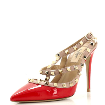 Valentino Garavani Women's Rockstud Ankle Strap Pumps Patent 100