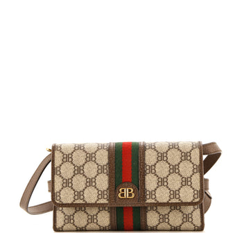 Balenciaga x Gucci The Hacker Wallet on Strap BB Coated Canvas
