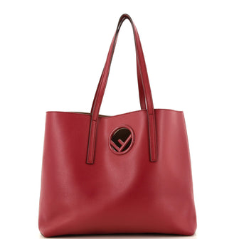 Fendi Logo Shopper Tote Leather