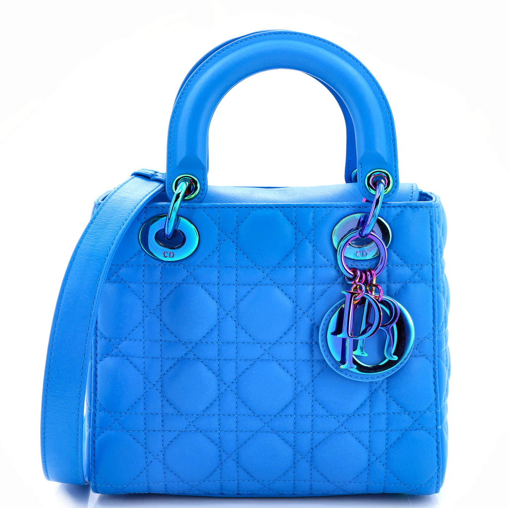 Christian Dior Lady Dior Bag Cannage Quilt Lambskin with Rainbow