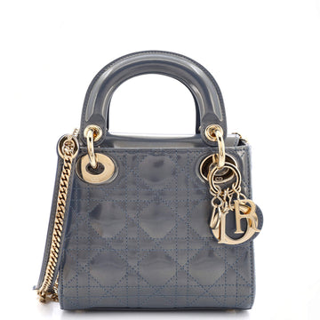 Christian Dior Lady Dior Chain Bag Cannage Quilt Iridescent Calfskin Mini