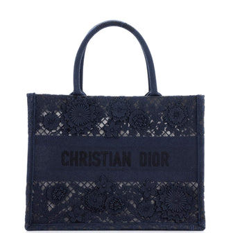 Christian Dior Book Tote Embroidered Lace Medium