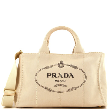 Prada Canapa Convertible Tote Canvas Medium