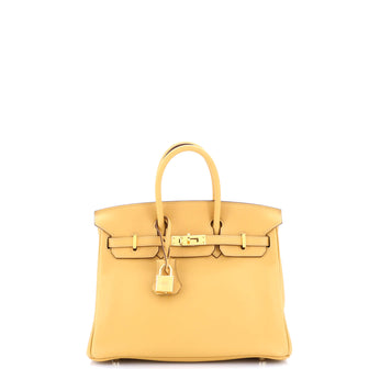 Hermes Birkin Handbag Yellow Swift with Gold Hardware 25