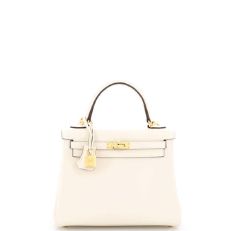Hermes Kelly Handbag Light Swift with Gold Hardware 25