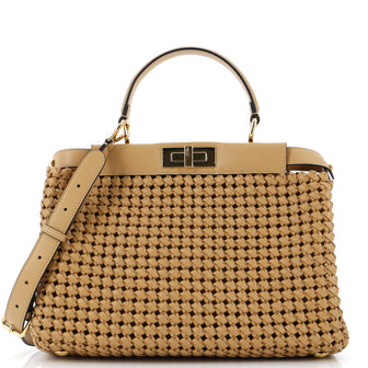 Fendi Peekaboo Bag Woven Nappa Leather Regular