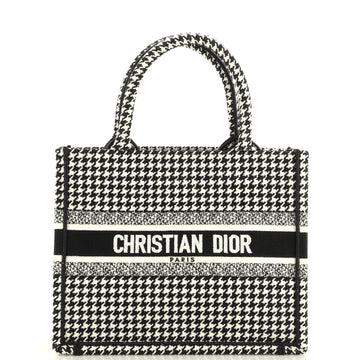 Christian Dior Book Tote Houndstooth Canvas Small