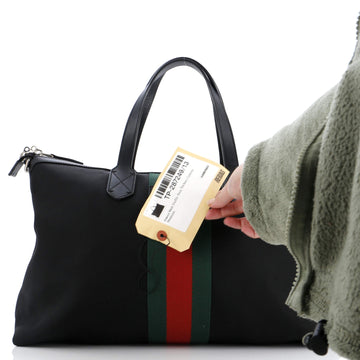 Gucci Web Duffle Bag Techno Canvas Medium