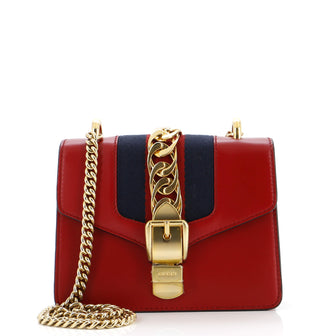 Gucci Sylvie Chain Shoulder Bag Leather Mini