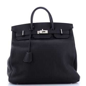 Hermes HAC Birkin Bag Black Togo with Palladium Hardware 40