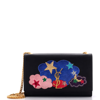 Saint Laurent Classic Monogram Crossbody Bag Embellished Leather Medium