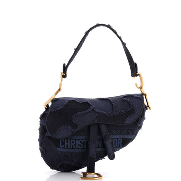 Christian Dior Saddle Handbag Camouflage Embroidered Canvas Medium