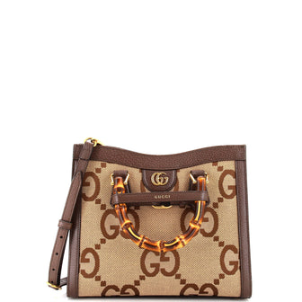 Gucci Diana NM Bamboo Handle Tote Jumbo GG Canvas Small