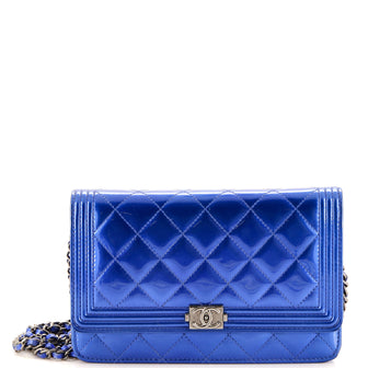Chanel Boy Wallet on Chain Quilted Patent