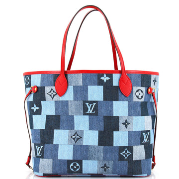Louis Vuitton Neverfull Tote Damier and Monogram Patchwork Denim MM