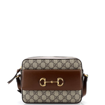 Gucci Horsebit 1955 Flap Pocket Camera Bag GG Coated Canvas Small