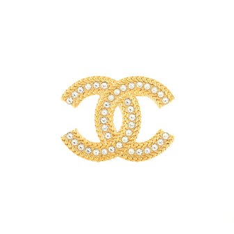 Chanel CC Brooch Metal with Crystals