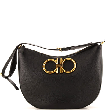 Salvatore Ferragamo Maxi Gancio Hobo Leather Large