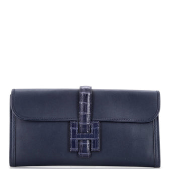 Hermes Jige Elan Touch Clutch Swift with Alligator 29