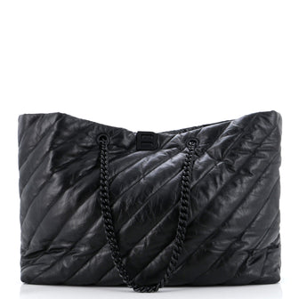 Balenciaga Crush Carry All Chain Tote Quilted Leather Large