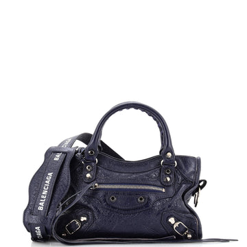 Balenciaga Logo Strap City Classic Studs Bag Leather Mini