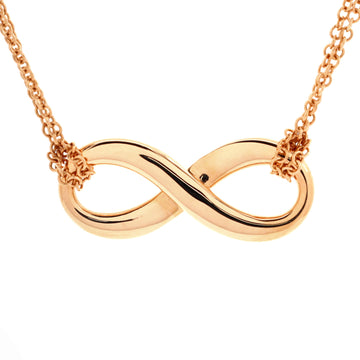 Tiffany & Co. Infinity Double Chain Pendant Necklace 18K Rose Gold
