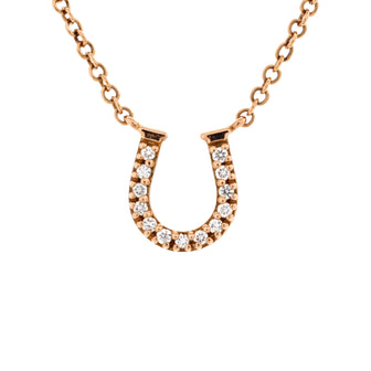 Tiffany & Co. Metro Horseshoe Pendant Necklace 18K Rose Gold with Diamonds