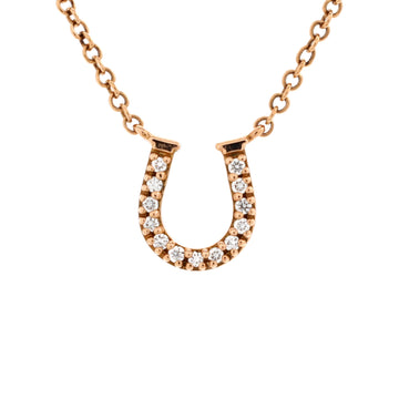 Tiffany & Co. Metro Horseshoe Pendant Necklace 18K Rose Gold with Diamonds
