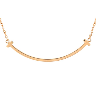 Tiffany & Co. T Smile Pendant Necklace 18K Rose Gold Small