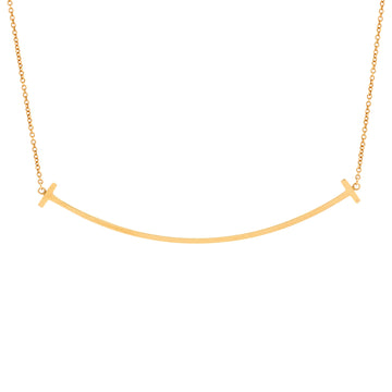 Tiffany & Co. T Smile Pendant Necklace 18K Yellow Gold Large
