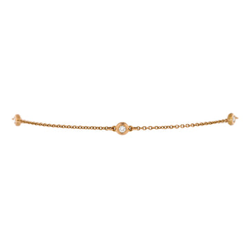 Tiffany & Co. Elsa Peretti Diamonds by the Yard 3 Stone Bracelet 18K Rose Gold with Diamonds