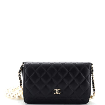 Chanel Pearl Strap Wallet on Chain Quilted Lambskin
