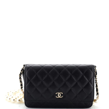 Chanel Pearl Strap Wallet on Chain Quilted Lambskin