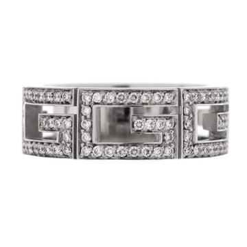 Gucci G Band Ring 18K White Gold with Diamonds