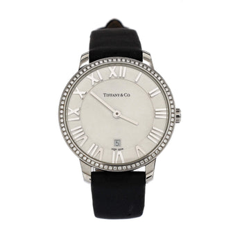 Tiffany & Co. Atlas 2-Hand Quartz Watch Stainless Steel and Satin with Diamond Bezel 31