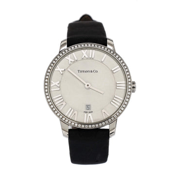 Tiffany & Co. Atlas 2-Hand Quartz Watch Stainless Steel and Satin with Diamond Bezel 31