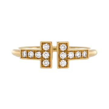 Tiffany & Co. T Wire Ring 18K Yellow Gold with Diamonds