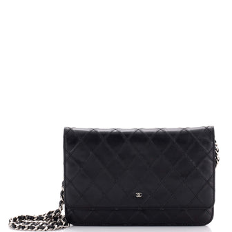 Chanel Diamond Stitch Wallet on Chain Quilted Lambskin