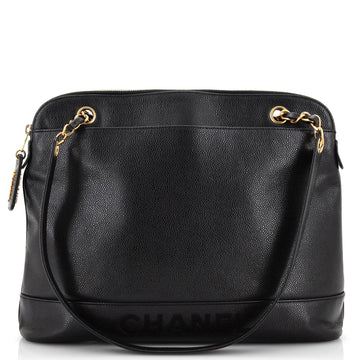 Chanel Vintage Logo Chain Tote Caviar Large