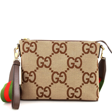 Gucci Zip Messenger Bag Jumbo GG Canvas