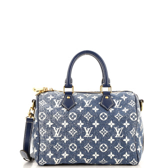 Louis Vuitton Speedy Bandouliere Bag Monogram Jacquard Denim 25