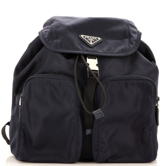 Prada Double Pocket Buckle Backpack Tessuto Medium