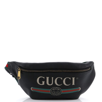 Gucci Logo Belt Bag Printed Leather Medium