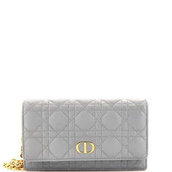 Christian Dior Caro Wallet on Chain Pouch Cannage Quilt Leather