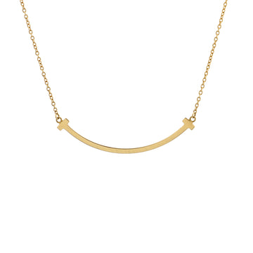 Tiffany & Co. T Smile Pendant Necklace 18K Yellow Gold Small