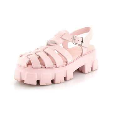 Prada Women's Monolith Cage Platform Sandals Rubber