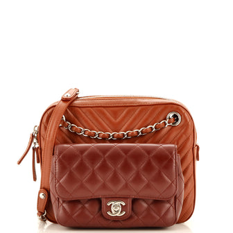 Chanel Paris-Hamburg Double Camera Case Bag Chevron and Diamond Quilted Calfskin Small