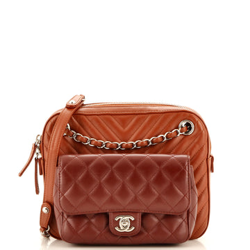 Chanel Paris-Hamburg Double Camera Case Bag Chevron and Diamond Quilted Calfskin Small