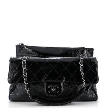 Chanel Day Glo Double Sided Flap Bag Quilted Patent Medium